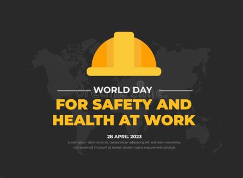 World Day For Safety And Health At Work Background Stock Vector