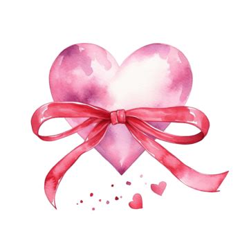 Watercolour Valentine Sale Heart With Ribbons Love Valentines Day