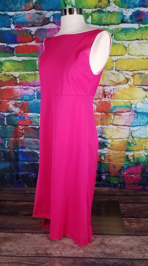 Vintage S Hot Pink Nylon Lingerie Nightgown W Ke Gem