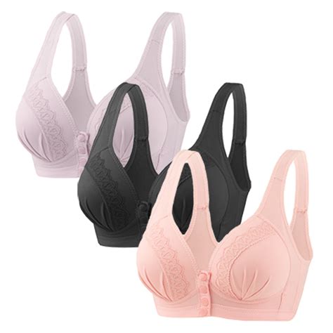 S LUKKC LUKKC 3Pc Bra For Women Non Steel Ring Gathering Breastfeeding