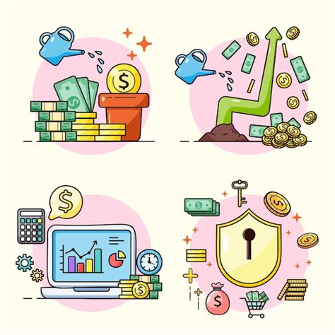 Free Vector | Finance icons Money Management Business Icons money signs