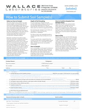 Fillable Online Soil Sample Form Fax Email Print PdfFiller