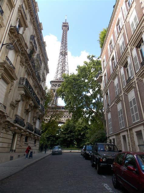 Eiffel Tower Paris Summer Street View Eiffel Tower