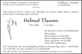 Kondolenzbuch Von Helmut Thumm Zvw Trauer