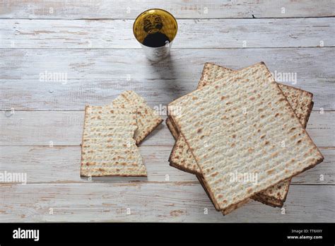 Matzah Jewish Passover Bread An Unleavened Flatbread That Is Part Of Jewish Cuisine And Forms An