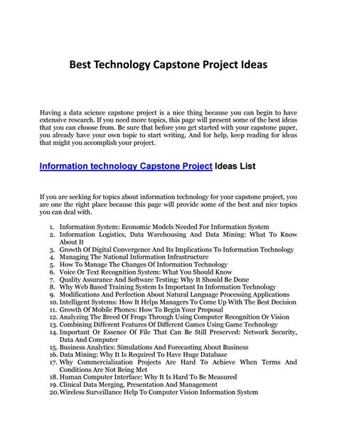 ⭐ Science Capstone Project Ideas Computer Science Capstone Project