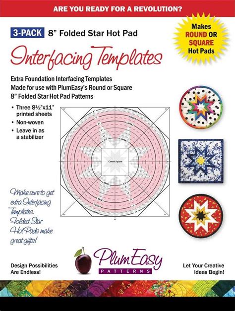 3 Pk INTERFACING TEMPLATES For EASY Folded Star Hot Pad Pattern Etsy