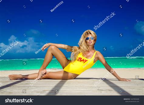 Beautiful Sexy Blonde Model Girl Bikini 스톡 사진 1447993439 Shutterstock