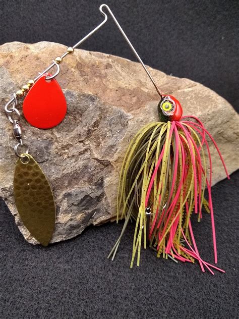 Watermelon Red Spinnerbait Bass Fishing Lure Etsy