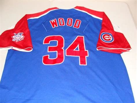 #34 KERRY WOOD Chicago Cubs MLB Pitcher Blue Throwback Team Jersey ...