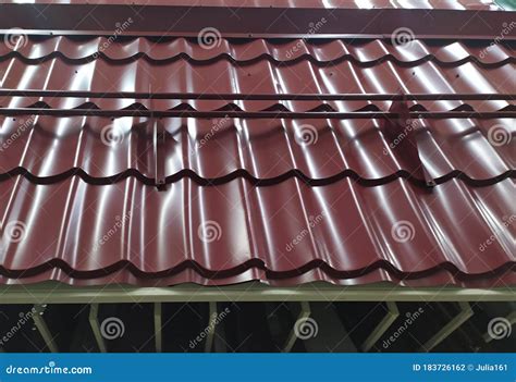 Metal Roof Tile Stock Photo Image Of Bright Aluminum 183726162