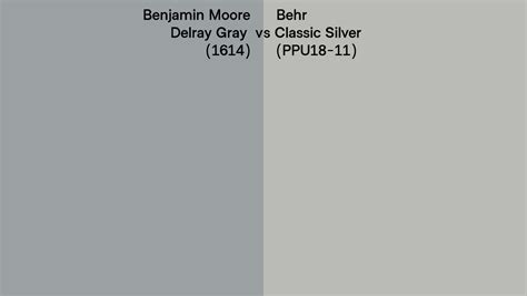 Benjamin Moore Delray Gray 1614 Vs Behr Classic Silver PPU18 11