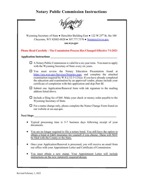 Wyoming Notary Public Commission Application Renewal Fill Out Sign