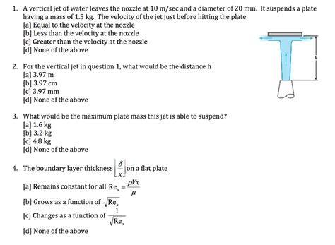 Solved A Vertical Jet Of Water Leaves The Nozzle At 10 M Sec Chegg