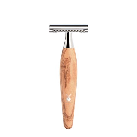 Muhle Kosmo Olive Wood 3 Piece Silvertip Fibre Safety Razor Shaving Set