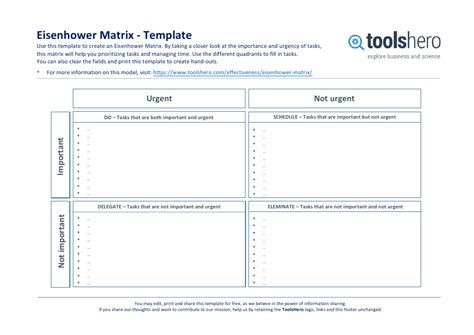 Printable Eisenhower Matrix