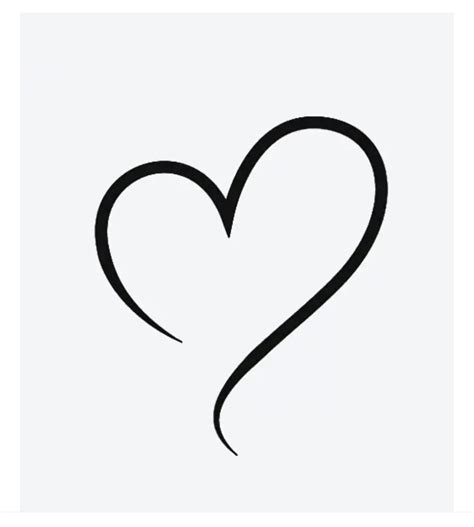 A Black And White Drawing Of A Heart On A White Background With The