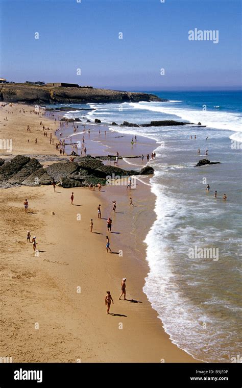 Praia Do Guincho Beach On The Atlantic With Day Trippers From Cascais