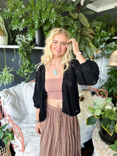 Cardigan Kai Crochet Black Naked Gypsy