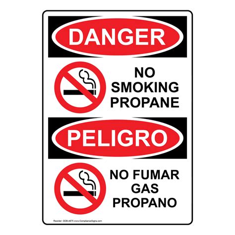 Portrait OSHA GHS Propane Sign With Symbol ODEP 27884