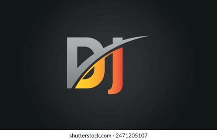 Initial Letter Dj Logo Design Swoosh Stock Vector Royalty Free