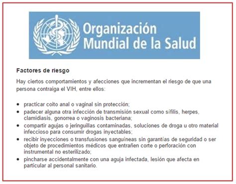 Vih Sida Datos Cifras Factores De Riesgo Portal Red Salud