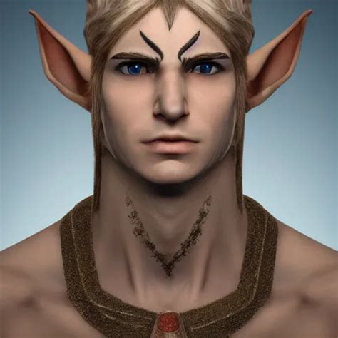 A Male Elf Forwards Facing Centered Realistic Stable Diffusion