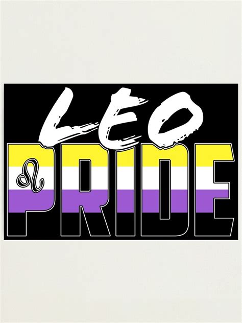 Leo Nonbinary Pride Flag Zodiac Sign Photographic Print For Sale By