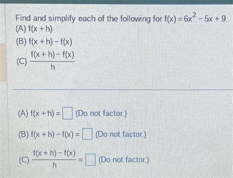 Solved Find And Simplify Each Of The Following For Chegg