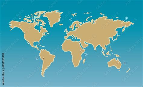 Simple World Map Flat