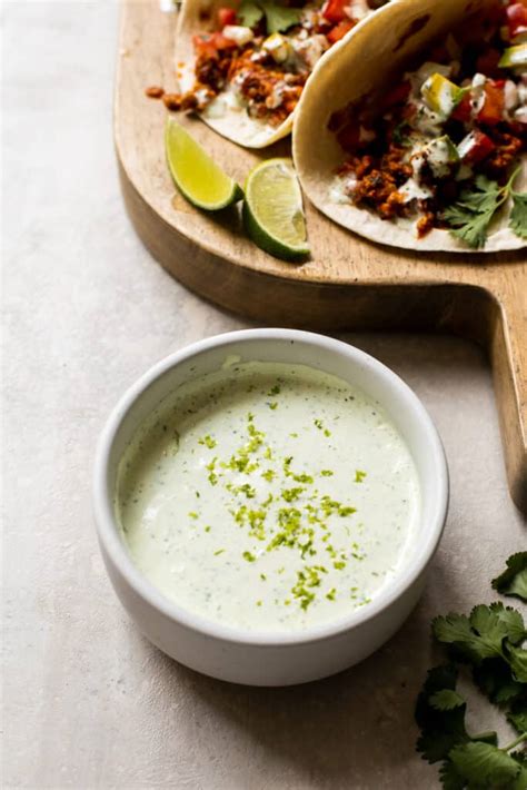 Cilantro Lime Crema 10 Minute Recipe Little Broken