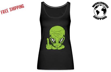 Women Tank Top Alien Fuck You Funny Women Tank Top No Gods No Masters FREE SHIPPING On