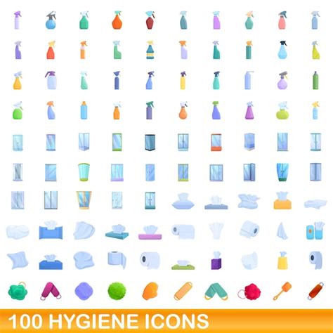 Premium Vector Hygiene Icons Set Cartoon Style