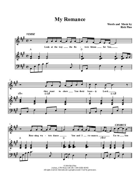 My Romance Sheet Music PDF Christ For The Nations PraiseCharts