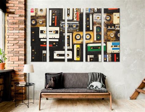 Retro Audio Cassette Tapes Large Canvas Print Retro Wall Art - Etsy ...