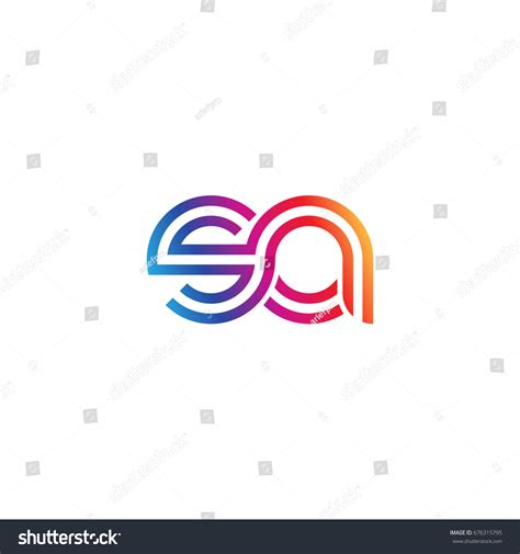 Initial Lowercase Letter Sa Linked Outline Stock Vector Royalty Free