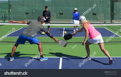 doubles pickleball images stock  vectors shutterstock