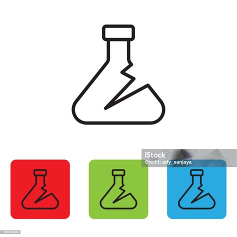 Vetores De Tubo De Ensaio Rachado E Ícone De Teste De Laboratório Químico De Frasco Isolado Em