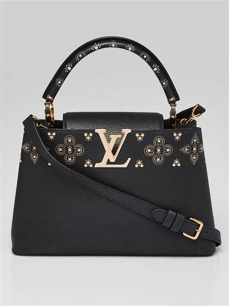 Louis Vuitton Black Taurillon Leather Perforated Monogram Capucines Pm Bag Yoogi S Closet