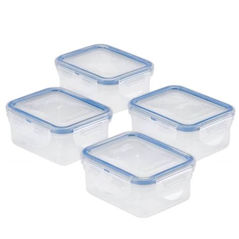 LOCK LOCK Easy Essentials 4 Piece 6 Oz Rectangular Food Storage