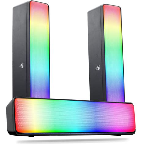 Caixa De Som Soundbar Pc Gamer Amplificada LED RGB P2 USB Note Tv Smart