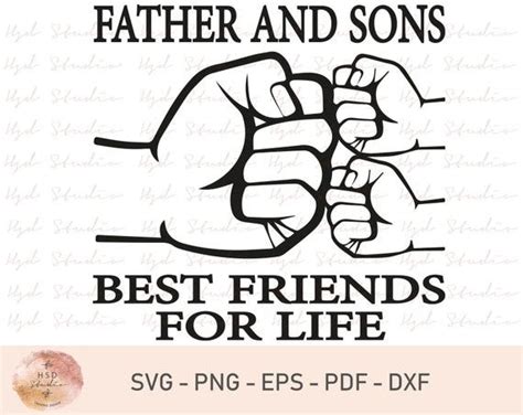 Father And Sons Svg Fist Bump Svg Best Friend S Svg Father Svg Dad