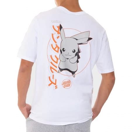 SANTA CRUZ X Pokémon SC Pikachu black white T shirt