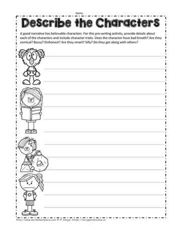 Describe the Characters Worksheets