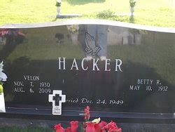 Velon Hacker 1930 2009 Mémorial Find a Grave