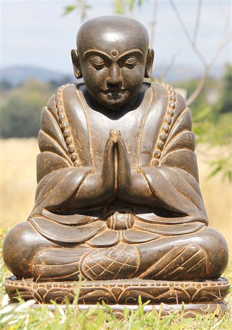 SOLD Stone Praying Buddhist Monk Statue 24" (#100ls319): Hindu Gods ...