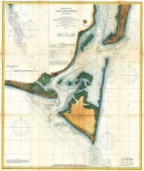 Cape Fear Map Print, Cape Fear Nc, Vintage Map River Poster – Poster ...