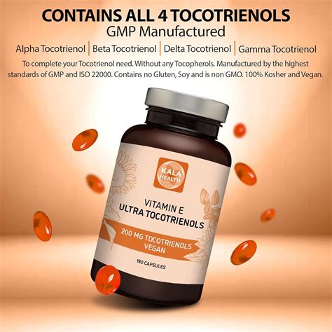 Kala Health Ultra Tocotrienol 200mg Vitamin E Complex Vegan With All