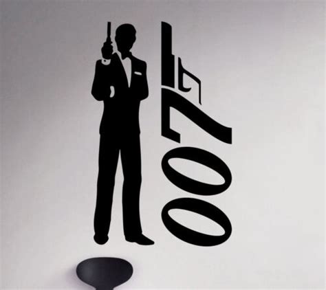 James Bond 007 Wall Decal Film Actor Vinyl Sticker Removable Art Decor