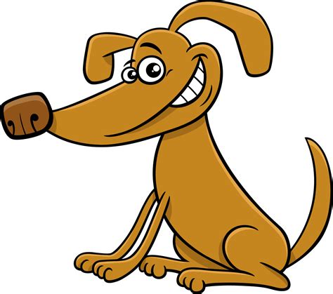 cartoon smiling dog comic animal character 13570116 Vector Art at Vecteezy